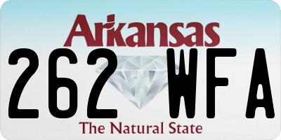 AR license plate 262WFA