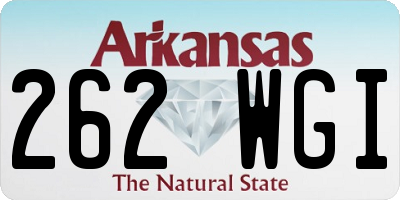 AR license plate 262WGI