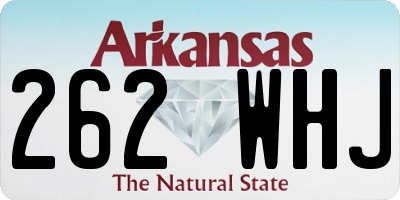 AR license plate 262WHJ