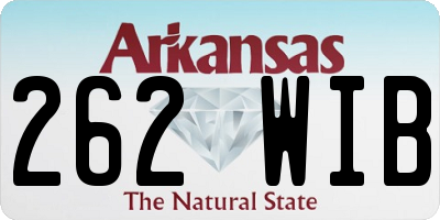 AR license plate 262WIB