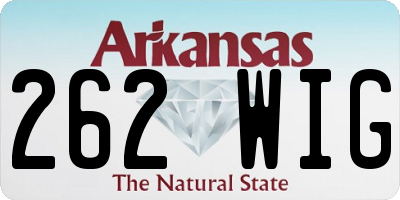 AR license plate 262WIG