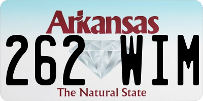 AR license plate 262WIM