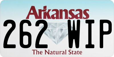 AR license plate 262WIP