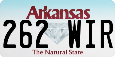AR license plate 262WIR