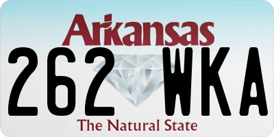 AR license plate 262WKA