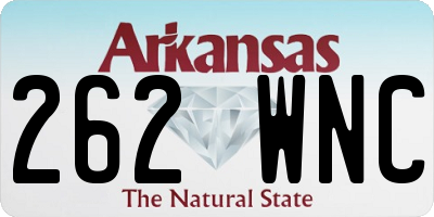 AR license plate 262WNC