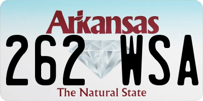 AR license plate 262WSA