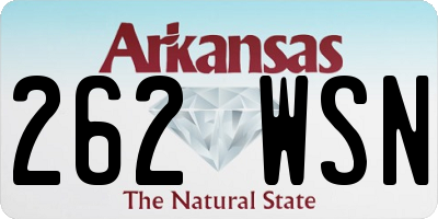 AR license plate 262WSN