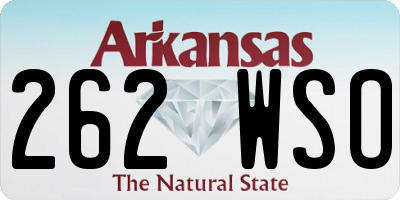 AR license plate 262WSO