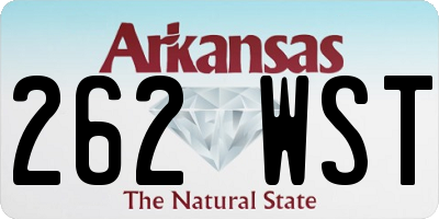 AR license plate 262WST