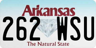 AR license plate 262WSU