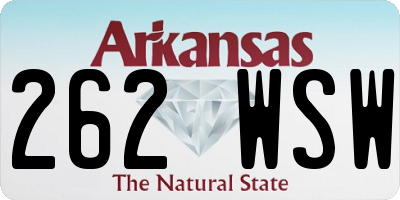 AR license plate 262WSW
