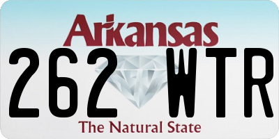 AR license plate 262WTR
