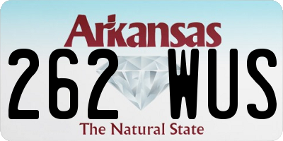 AR license plate 262WUS