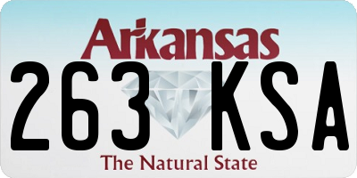 AR license plate 263KSA
