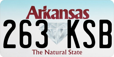 AR license plate 263KSB