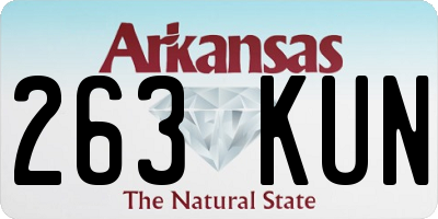 AR license plate 263KUN