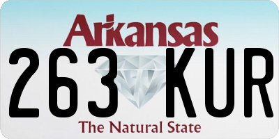 AR license plate 263KUR