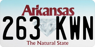 AR license plate 263KWN
