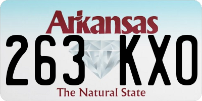 AR license plate 263KXO