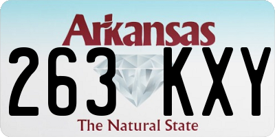 AR license plate 263KXY