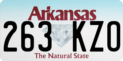 AR license plate 263KZO