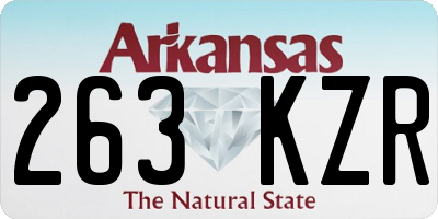 AR license plate 263KZR
