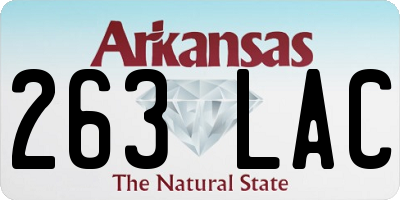 AR license plate 263LAC