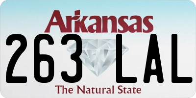 AR license plate 263LAL