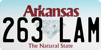 AR license plate 263LAM