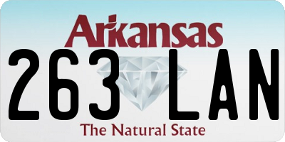AR license plate 263LAN