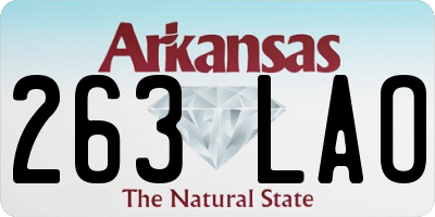AR license plate 263LAO