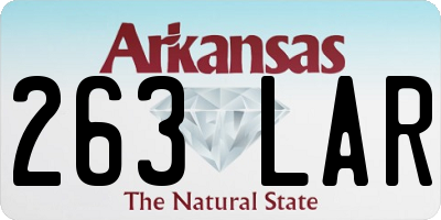 AR license plate 263LAR