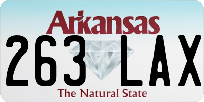 AR license plate 263LAX