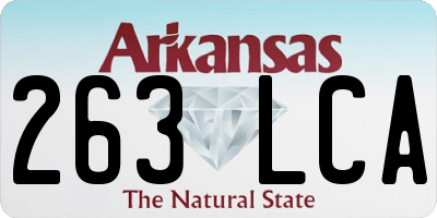 AR license plate 263LCA