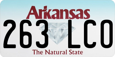 AR license plate 263LCO