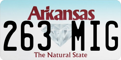 AR license plate 263MIG