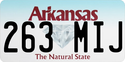 AR license plate 263MIJ
