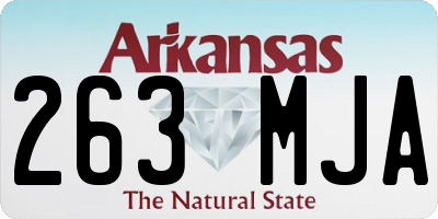 AR license plate 263MJA