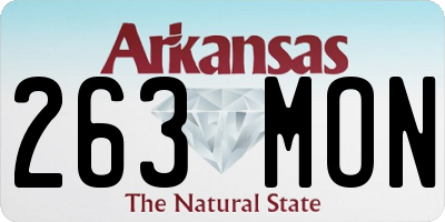 AR license plate 263MON