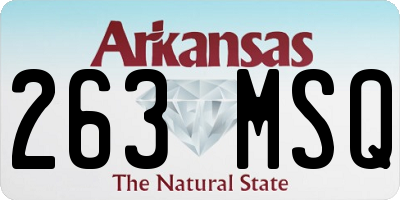 AR license plate 263MSQ