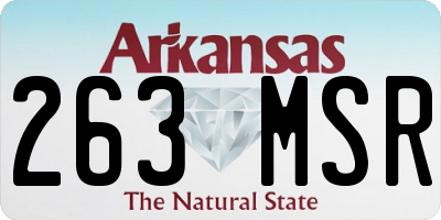 AR license plate 263MSR