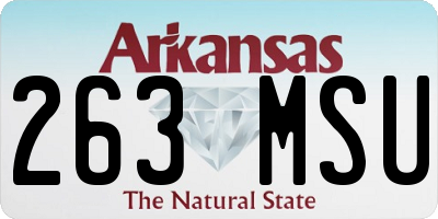 AR license plate 263MSU