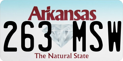 AR license plate 263MSW