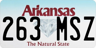 AR license plate 263MSZ