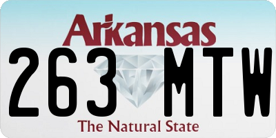 AR license plate 263MTW