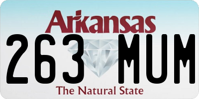 AR license plate 263MUM