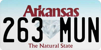 AR license plate 263MUN