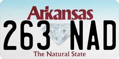 AR license plate 263NAD