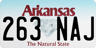 AR license plate 263NAJ